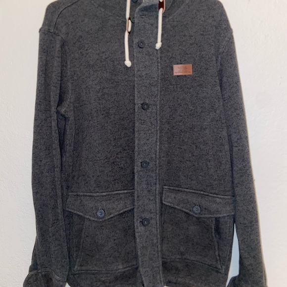 skater y2k charcoal hoodie long sleeve punk Vans jacket zip button up sweatshirt - Picture 5 of 13